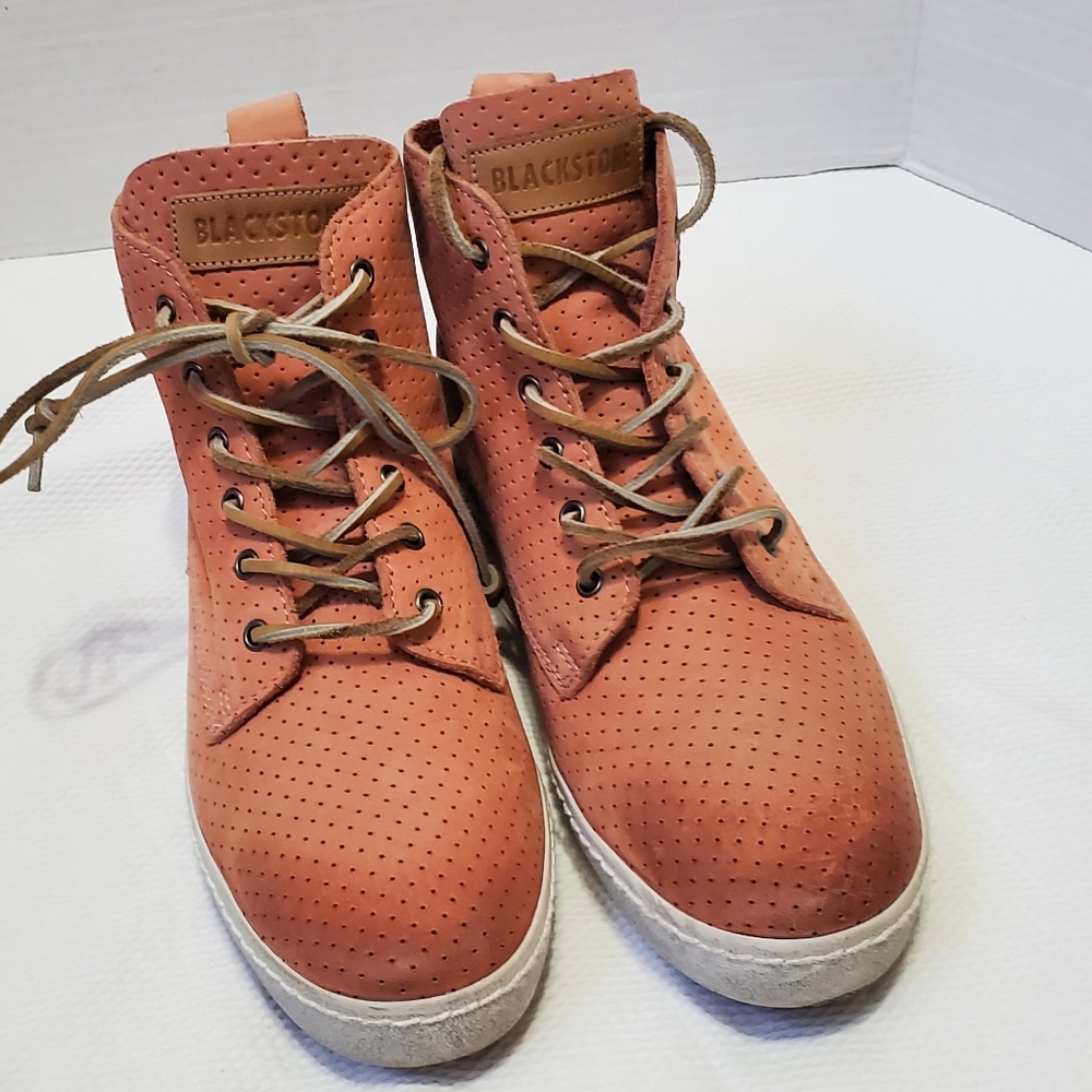 Anthropologie Blackstone FL62 Retro Perforated Indie Lace Up Ankle Boots EU40